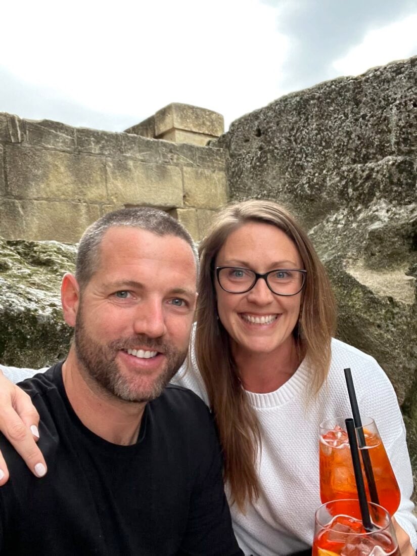 us having aperol spritz in a cave bar.heic