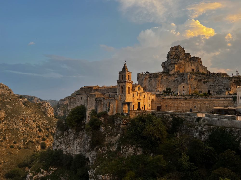 rock churches at sunset in matera.HEIC