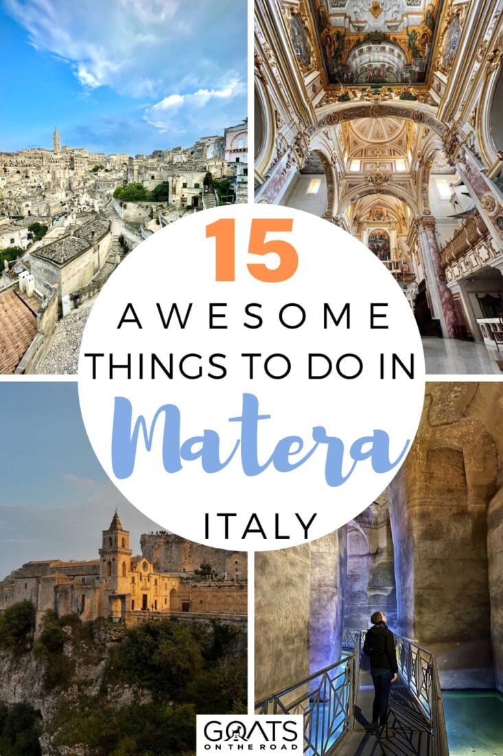 Planning to travel to a city of caves with spectacular Italian scenery? Here are 15 awesome things to do in Matera and the best Matera attractions! If you love history, photography, and gorgeous landscapes, then you should definitely travel to one of Italy's beautiful cities! Check out the most amazing things to do in Matera as well as our recommendations on the best food and the most impressive hotels built in caves now! | #matera #travel #visititaly