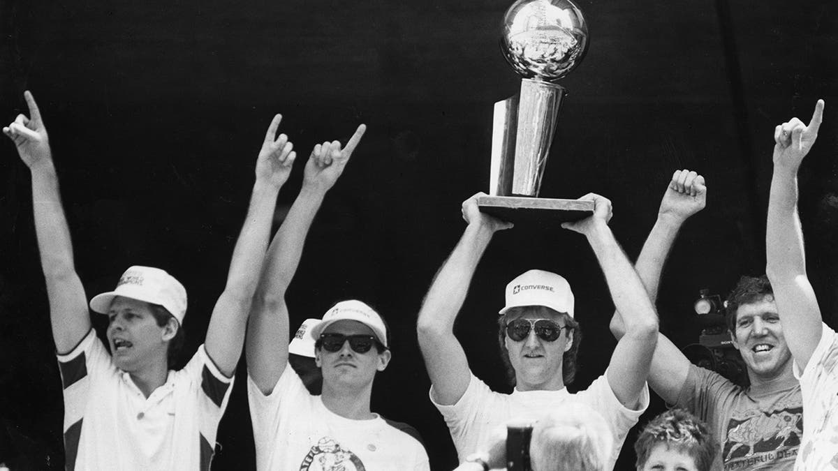 Celtics members celebrate