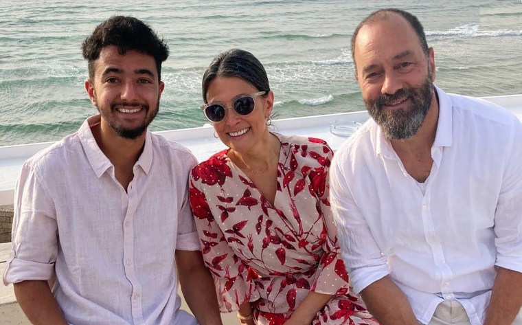 "I want all viewers of this video to think in that kind of personal way about what we’re dealing with here," said Goldberg, pictured with her son and her husband.