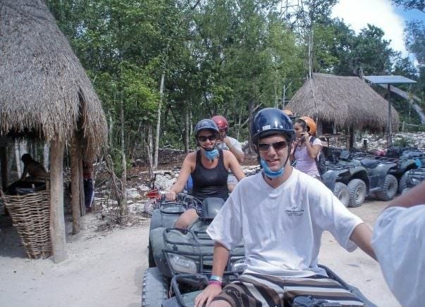 Us on that ATV tour in Tulum back in 2007