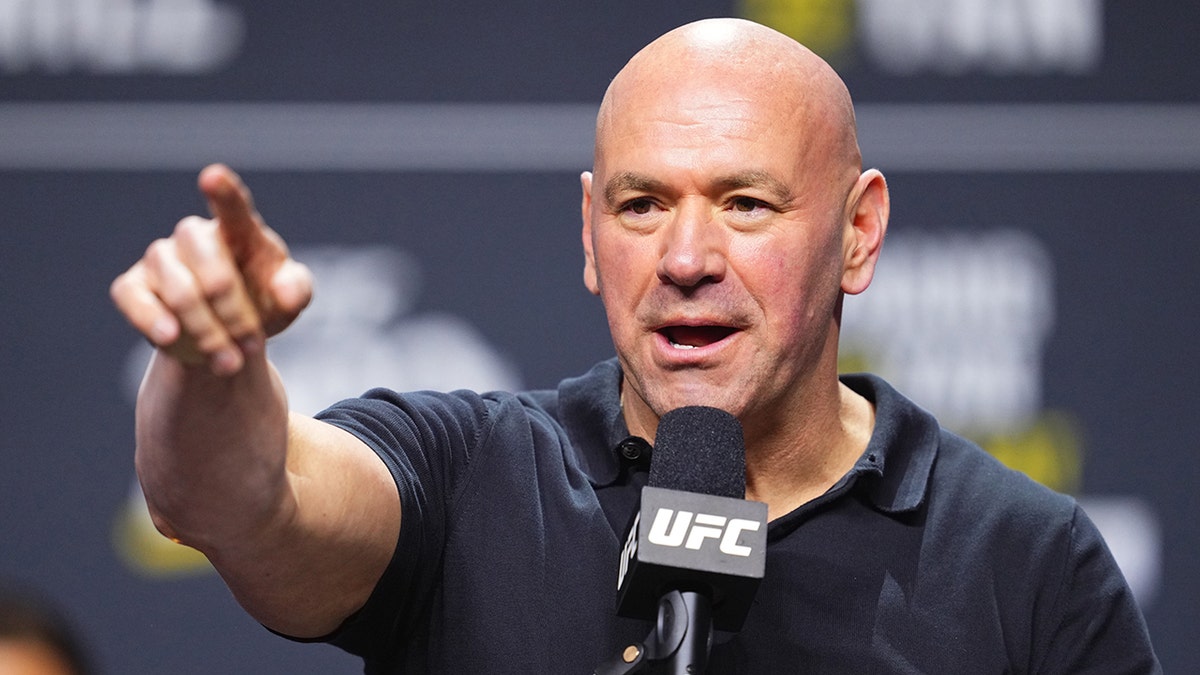 Dana White talks to the media