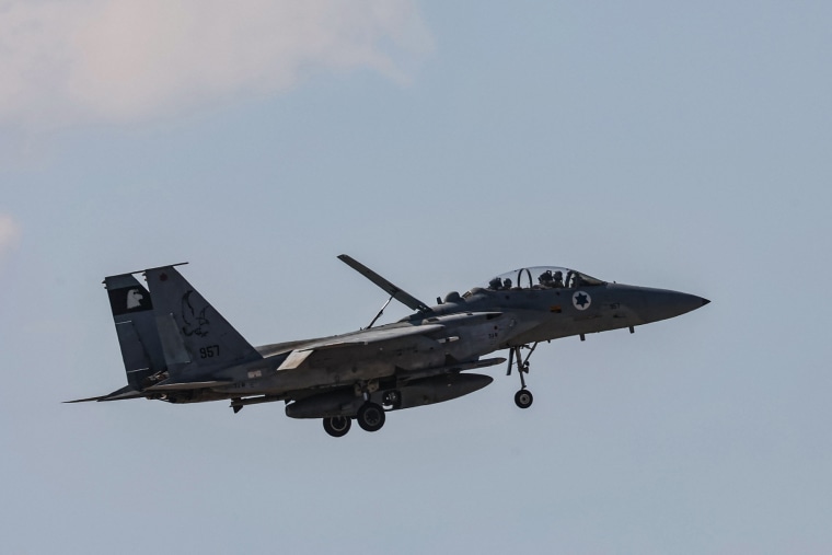 An Israeli fighter jet returning to base 