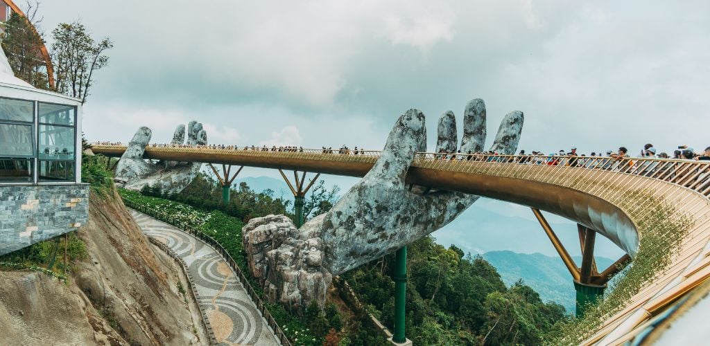 Golden Bridge in Ba Na Hills, Da Nang, Vietnam 