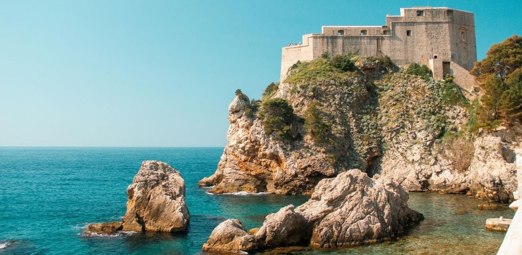 Dubrovnik, croatia - the old town, beachside, cliff edges and turquoise waters 