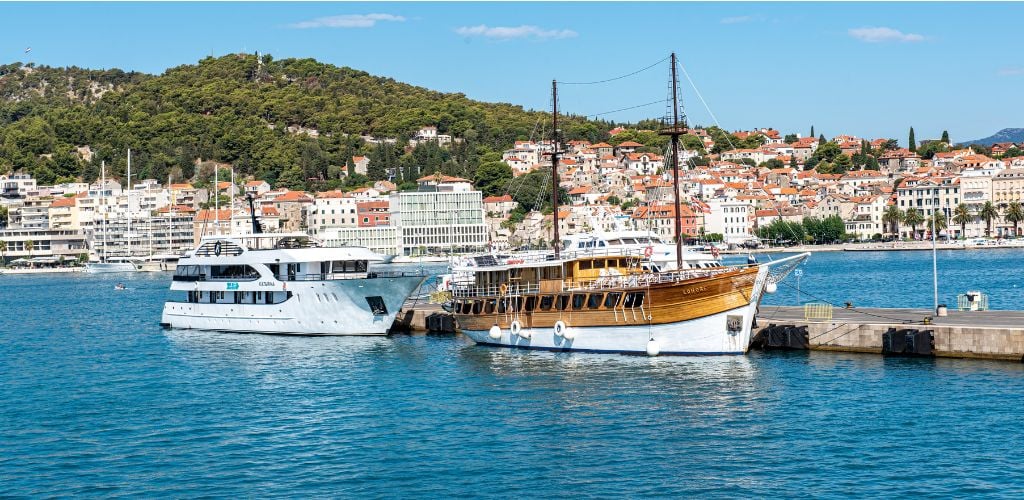 boats harboured in marina, Split, Croatia