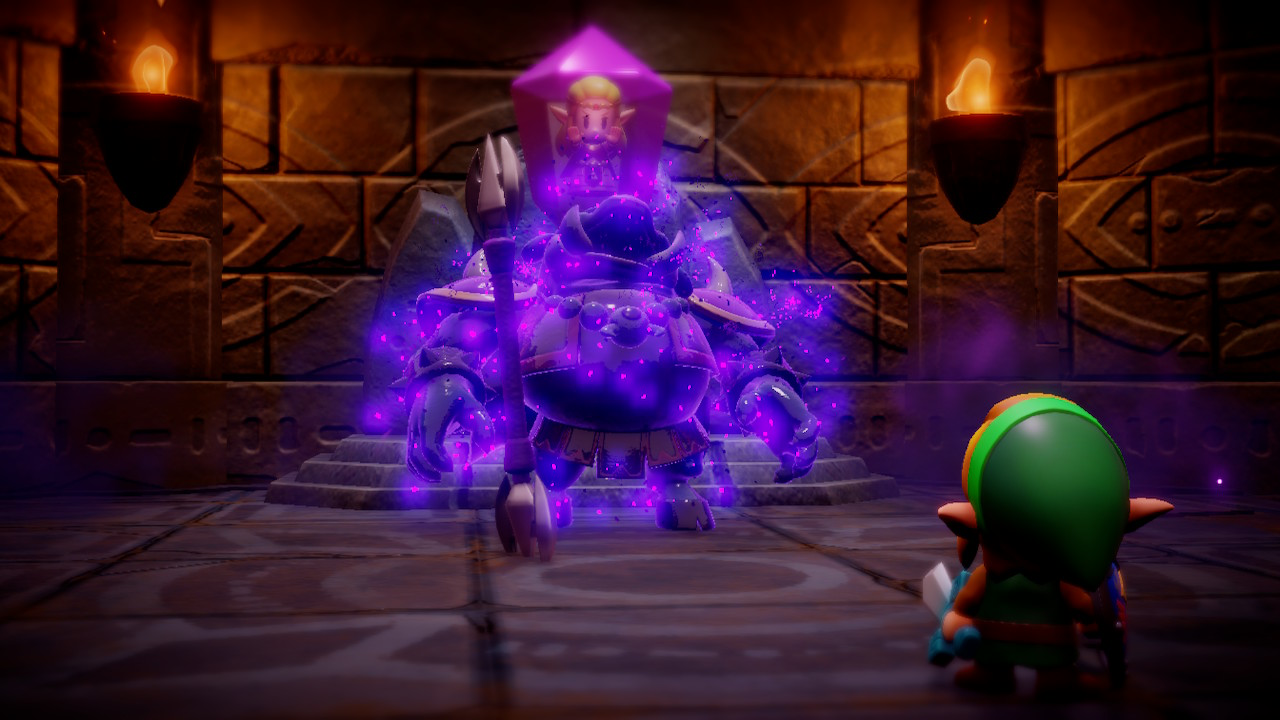 Zelda looks on as Link defeats a shadowy Ganon in the opening act to Echoes of Wisdom.