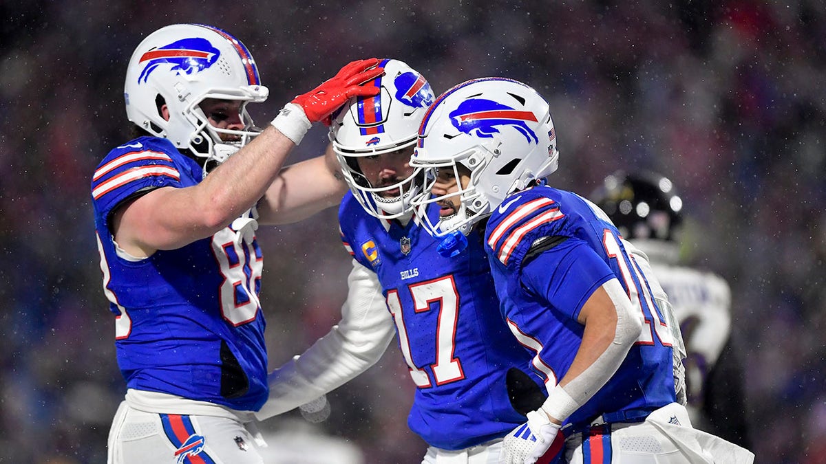 Bills players celebrate